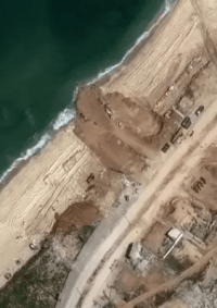 سفينة أمريكية ترسو قبالة سواحل وسط غزة