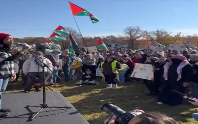 مؤيدون لفلسطين يتظاهرون خارج منزل بايدن الخاص في ولاية ديلاوير